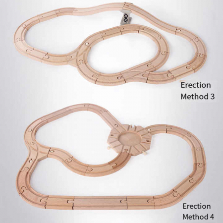 Set de Tren din Lemn pentru Copii - 108 Piese cu Sine, Macara Magnetica si Joc de Pescuit [6]