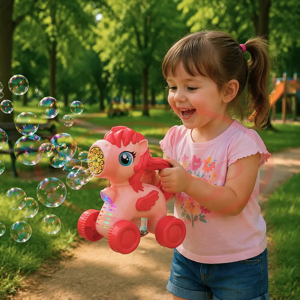 Jucarie Unicorn cu Baloane de Sapun si LED, 2 in 1, Reincarcabila USB [1]