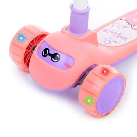 Trotineta Copii 3 Roti Pliabila cu Lumini LED – Reglabila, Play Roz [2]