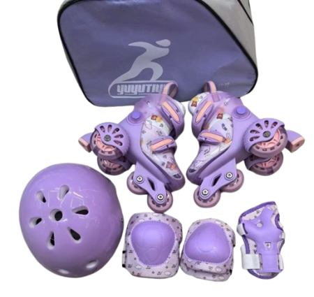 Role Copii Reglabile 31-34 cu Set Protectie Complet, ABEC-7 Mov [1]
