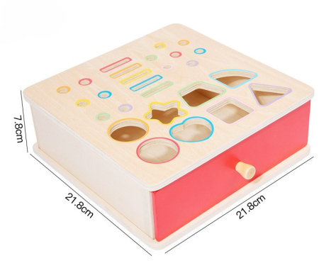 Cutie Activitati Montessori 4 in 1 Lemn, 27 Piese, Sertar [2]