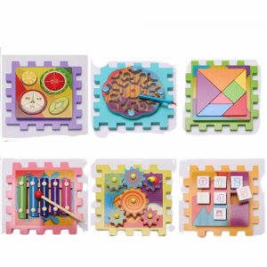 Joc Cub din Lemn multifunctional 6 in 1 Puzzle [4]