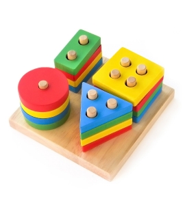 REDUCERI - Joc din Lemn Figuri Geometrice Sortare Color Set