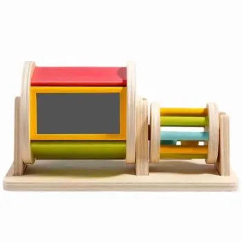Tambur Rotativ Montessori Lemn 2 in 1 cu Oglinda [1]