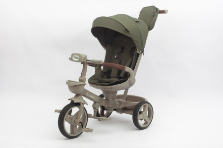 Triciclete - Tricicleta L-SUN Verde Olive Taupe, Scaun 360°, Roti PVU, 6 Luni-5 Ani