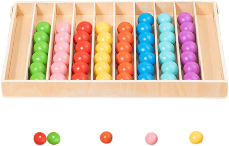 Joc Sortare Bile Colorate Lemn — Colored Balls in Place, 3 Ani+ STEM [3]
