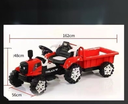 Tractor Electric Copii 12V Verde cu Remorca si Telecomanda [3]