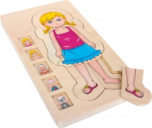 Jucarii din lemn si Montessori - Puzzle Lemn Incastru Corpul Uman - Anatomie Onshine