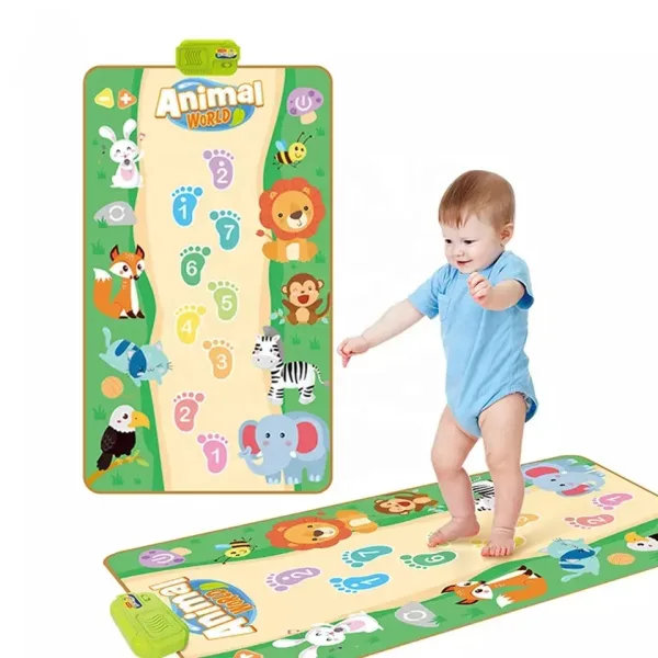 Camera copilului - Covoras Muzical Bebe Animal World – Sunete, Note, Inregistrare 150x70cm