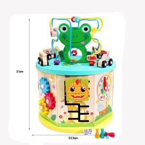 Hexagon din Lemn Multifunctional Broscuta 7 in 1 joc de Pescuit si Masinute [3]
