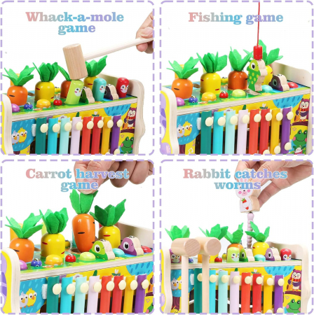 Jucarie Montessori 8 in 1 – Ciocanit, Xilofon & Pescuit Magnetic [1]
