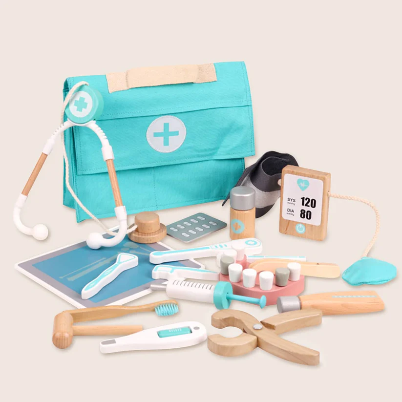 Set Accesorii Trusă Doctor Dentist din Lemn - Stomatologia [3]
