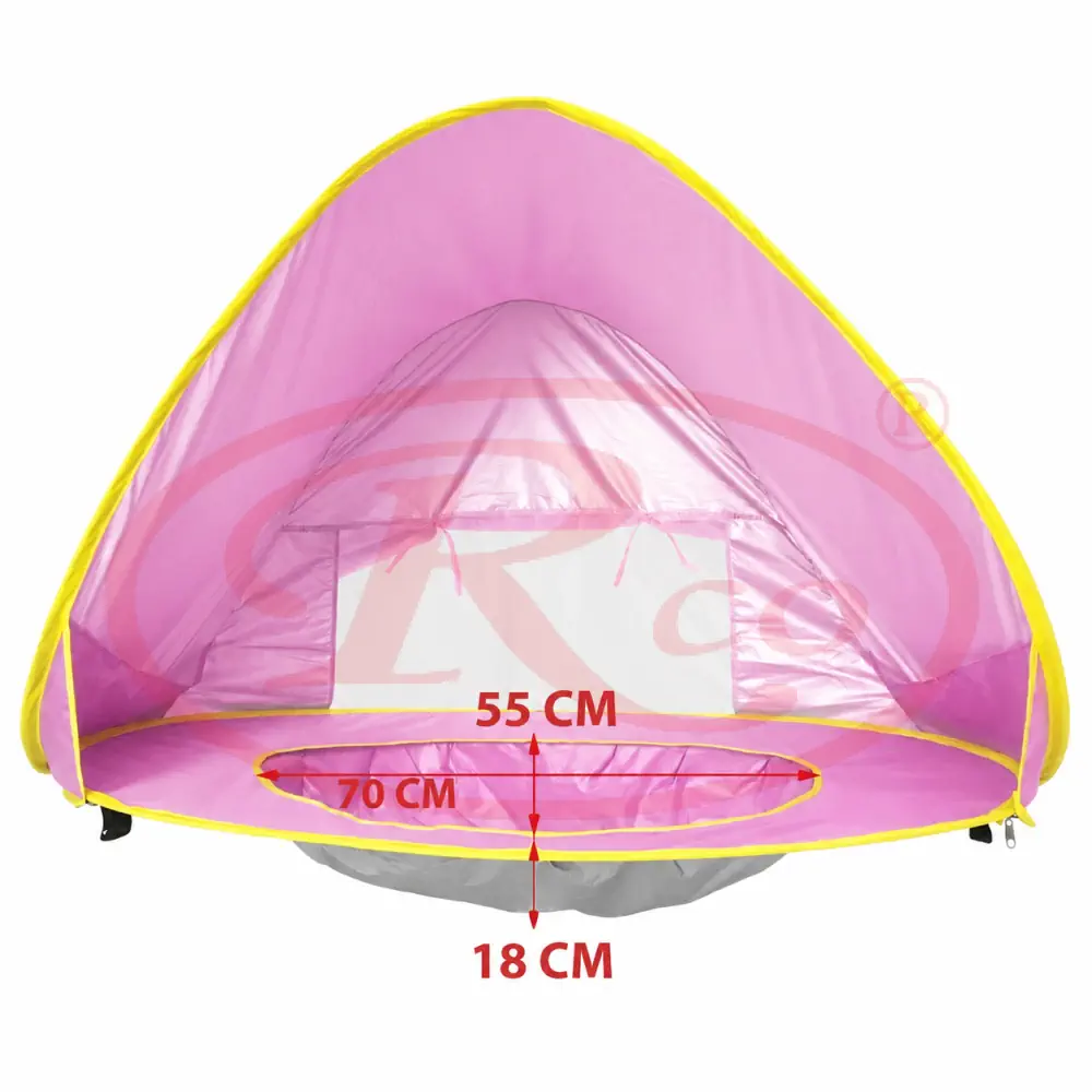 Cort Plaja Copii cu Mini Piscina, Pop-Up, Protectie UV50, Roz [3]