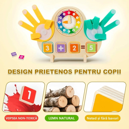 Set Matematica si Ceas Didactic Lemn 3-6 Ani, 55 Piese, Montessori [1]