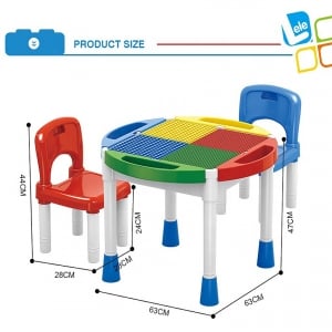 Masa tip Lego cu 2 Scaune 2 in 1 Compatibila cu Piesele Lego [2]