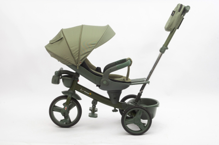 Tricicleta L-SUN Verde Militar Kaki, Scaun 360°, Roti PVU, 6L-5 Ani [3]