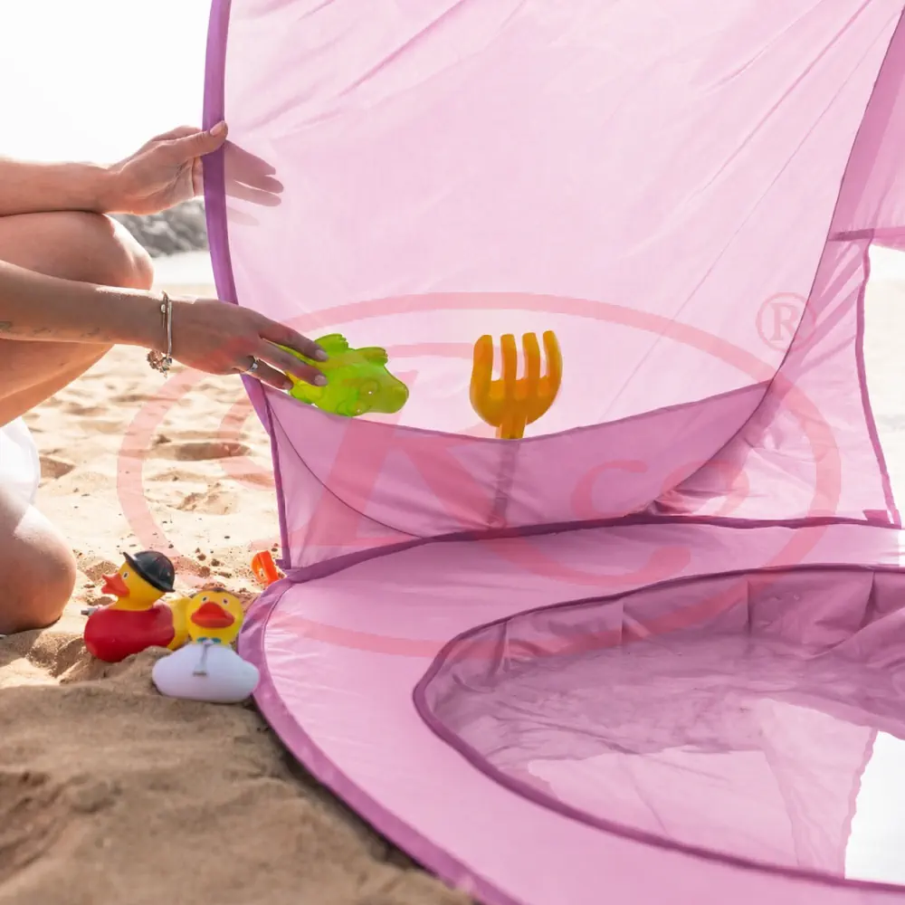 Cort Plaja Copii cu Mini Piscina, Pop-Up, Protectie UV50, Roz [6]