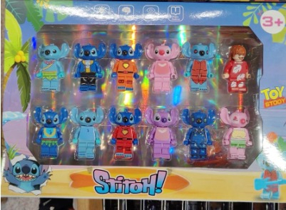 Figurine Desene Animate( 3 ani +) - Set 12 Minifigurine Lilo & Stitch, Personaje Angel si Stitch