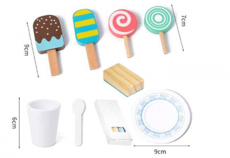 Stand Inghetata Lemn Copii – Joc de Rol, Accesorii Incluse [5]