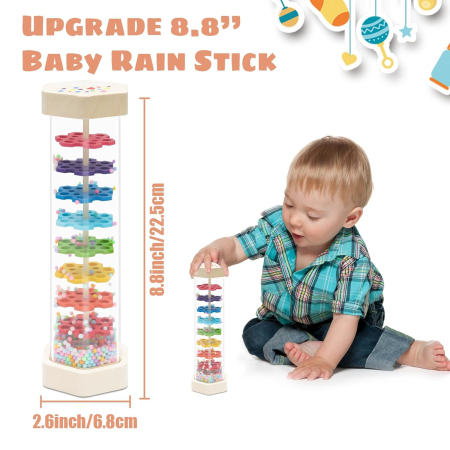 Rainstick Senzorial Bebelusi  21,6 cm, 8 Niveluri, 6 Luni+ [1]