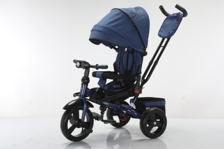 Triciclete - Tricicleta Multifunctionala Albastru Sport, Scaun 360°, EVA, 6-48L