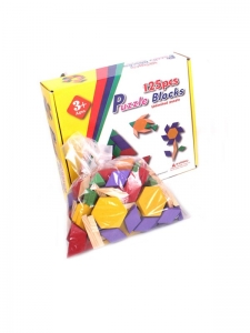 Jocuri educative (3 ani +) - Joc din Lemn Tangram Puzzle Blocks 125 piese - 250 piese