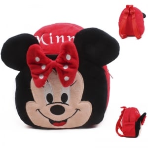 Ghiozdane copii - Ghiozdan din plus Minnie Mouse cu buzunare pentru Gradinita