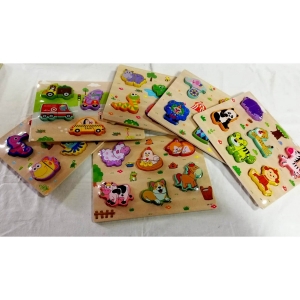 Set  2 Puzzle din Lemn 3D  diferite modele [2]