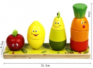 Joc din lemn Stivuire coloane cu fructe [5]