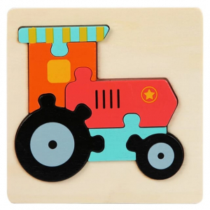 Mini Puzzle din lemn Animale si Vehicole 3d [5]