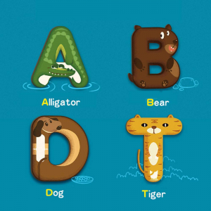 Puzzle lemn incastru Alfabet Animale Onshine [3]