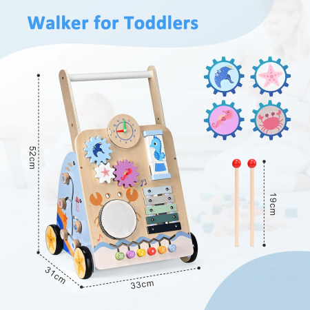 Antemergator din Lemn 8 in 1 cu Activitati Educative [2]