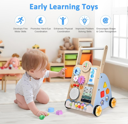 Antemergator din Lemn 8 in 1 cu Activitati Educative [6]