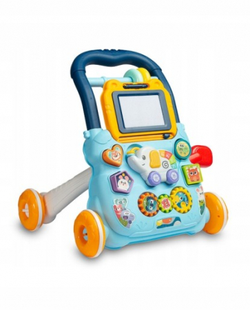 Antepremergatoare si premergatoare - Antepremergator Albastru Bebe cu Tabla de Scris si Jucarii Detasabile