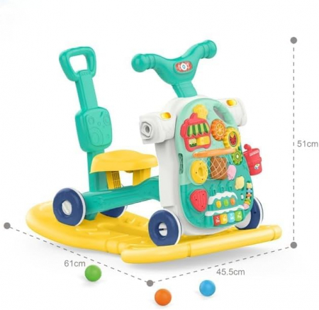 Antepremergator 5 in 1 cu Masa de Activitati Educativa Albastru [4]