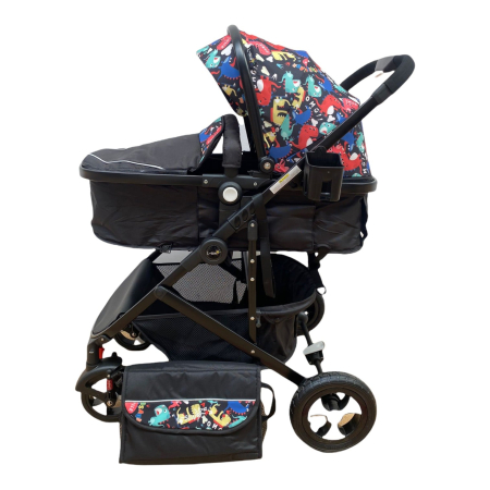 Carucioare - Carucior 2 in 1 L-Sun Transformabil Landou–Sport, 0–36 Luni, cu Geanta Dinozauri