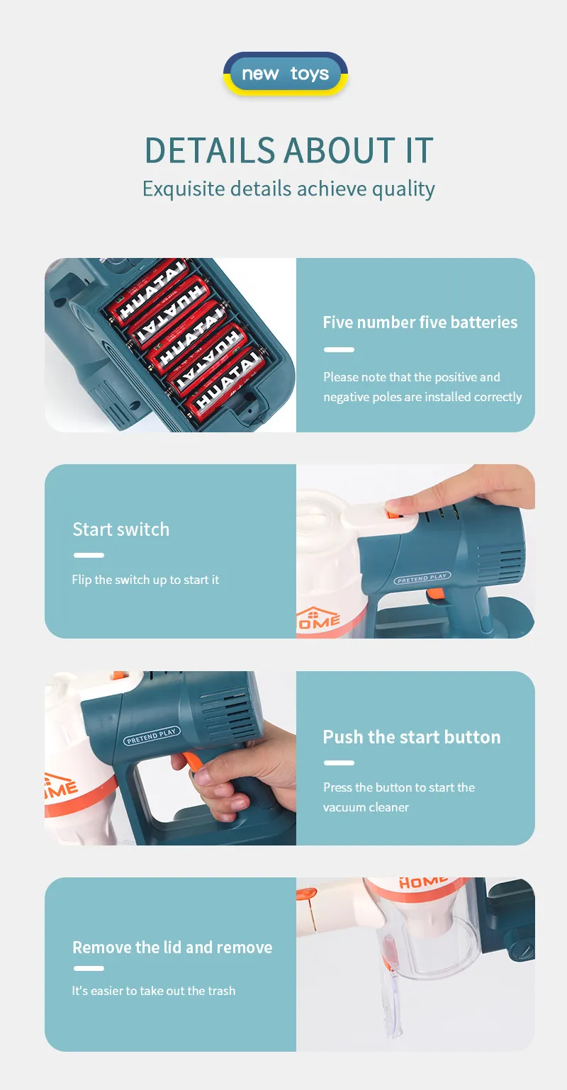 Aspirator Vertical pentru Copii 3 in 1 Lumini si Sunete [6]