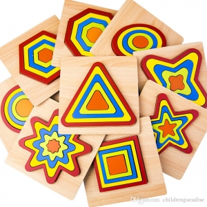 Set 2 Puzzle Lemn 3D Curcubeu Forme [10]