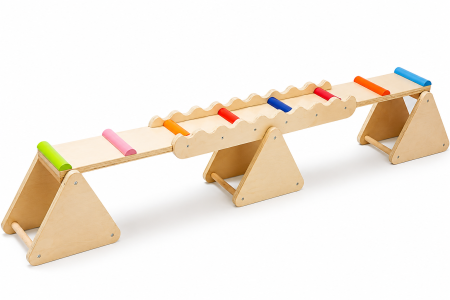 Balansoar din Lemn Multifunctional, Bara de Echilibru 2in1 [1]