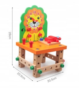 Banc lucru lemn Scaun cu ceas Leu Ansambleaza scaunelul [3]