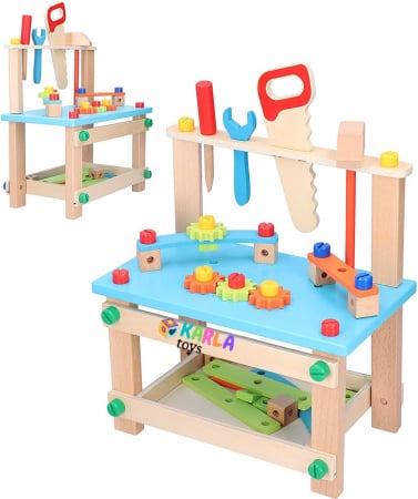 Banc de Lucru din Lemn pentru Copii – Set de Unelte Educativ si Interactiv [1]