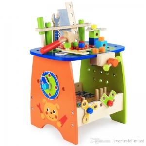 Set scule - Truse doctor copii ( 3 ani +) - Banc de Scule din Lemn Multifunctional  89 de piese