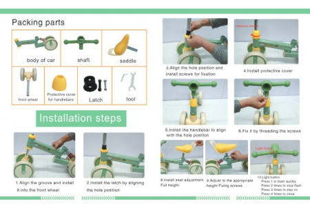 Bicicleta de echilibru Albastru pentru copii Ride-On cu roti EVA – ABS rezistent si cadru cu amortizare [2]