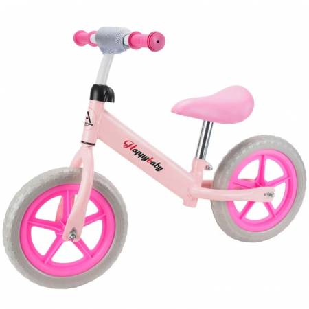 Masinute Biciclete cu si fara pedale - Bicicleta de Echilibru Fara Pedale Roz – 12 Inch Ghidon Sa Reglabila Roti Eva