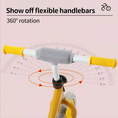 Bicicleta de Echilibru Fara Pedale Galben – 12 Inch Ghidon Sa Reglabila Roti Eva [5]