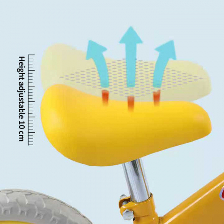 Bicicleta de Echilibru Fara Pedale Galben – 12 Inch Ghidon Sa Reglabila Roti Eva [4]