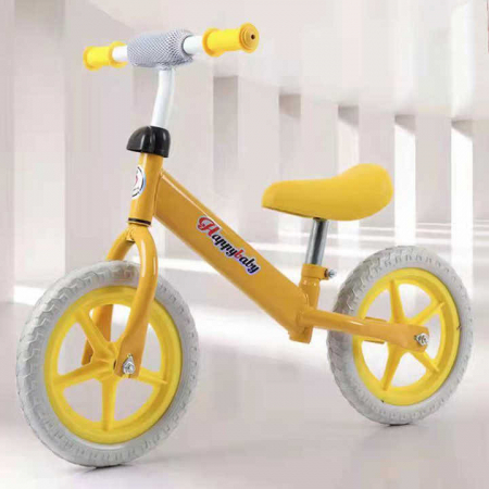 Masinute Biciclete cu si fara pedale - Bicicleta de Echilibru Fara Pedale Galben – 12 Inch Ghidon Sa Reglabila Roti Eva