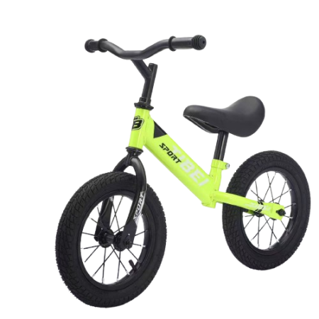 Masinute Biciclete cu si fara pedale - Bicicleta Echilibru Verde, Spite + Pneumatice, 12 Inch