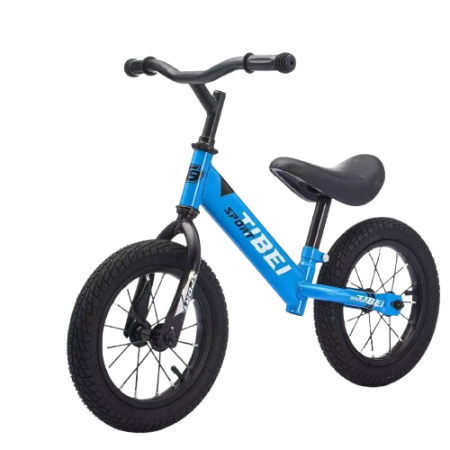 Masinute Biciclete cu si fara pedale - Bicicleta Echilibru Albastru, Spite + Pneumatice, 12 Inch