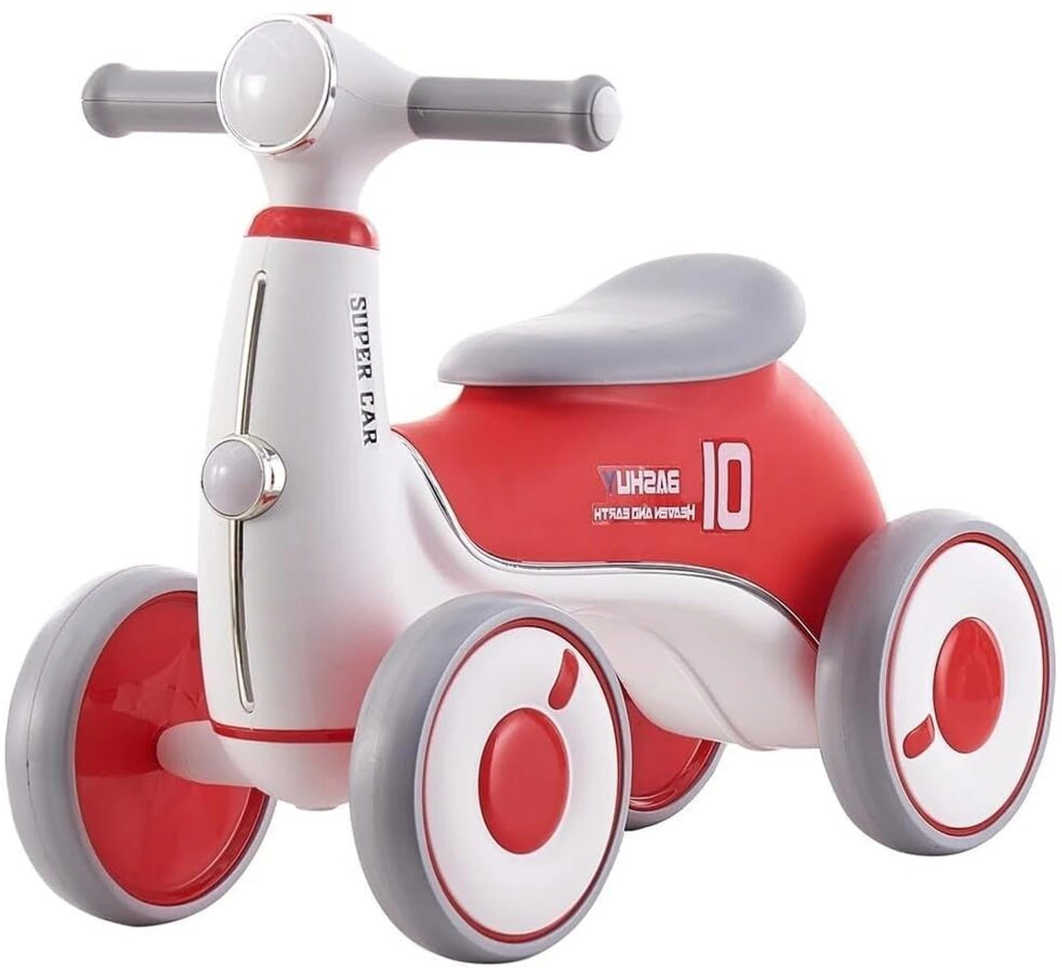 Masinute Biciclete cu si fara pedale - Bicicleta Rosie de Echilibru Copii 4 Roti cu Lumini si Muzica, Ride-On
